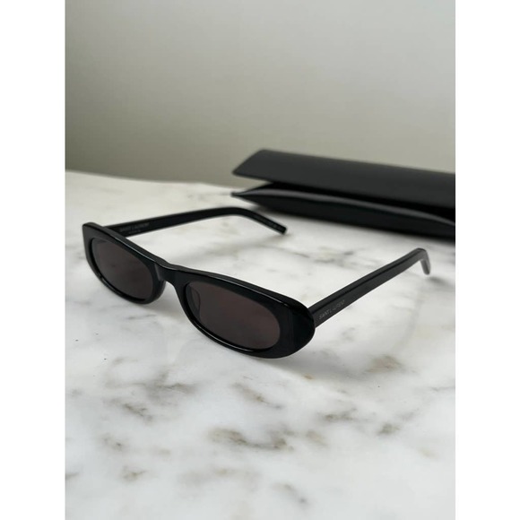 NEW Saint Laurent SL557 SHADE Black Slim Sunglasses - Picture 3 of 9